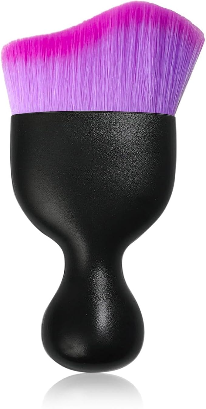 Car Interior Detailing Brush, Curved Car Interior Cleaning Brush with Ultra Soft Bristles & Dust Cover, Scratch-Free Auto Dusting Brushes for Dashboard AC Vent Leather (Purple)