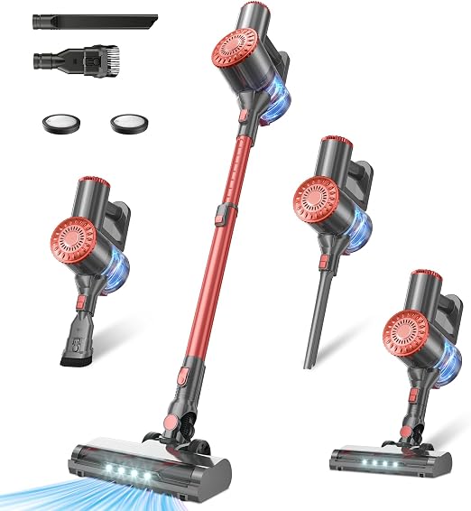 Tipdiy Cordless Vacuum Cleaner with 45KPA 45Mins for Hard Floor & Carpet