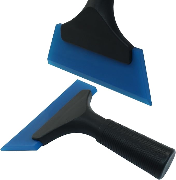 Hordion 2 Pcs Small Squeegee 5 Inch, Rubber Blade Window Tint Squeegee Mini Wiper for Car Windshield Mirror Shower Auto Cleaning, Blue