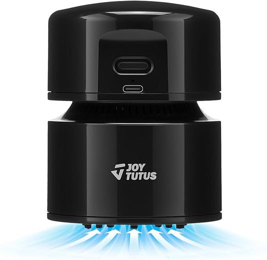JOYTUTUS Mini Vacuum Cleaner Desk Vacuum Portable Cordless 360º Rotatable Handheld Vacuum 2 Suction Modes USB for Car/Home/Pet Hair/Office/Desk/Keyboards Black