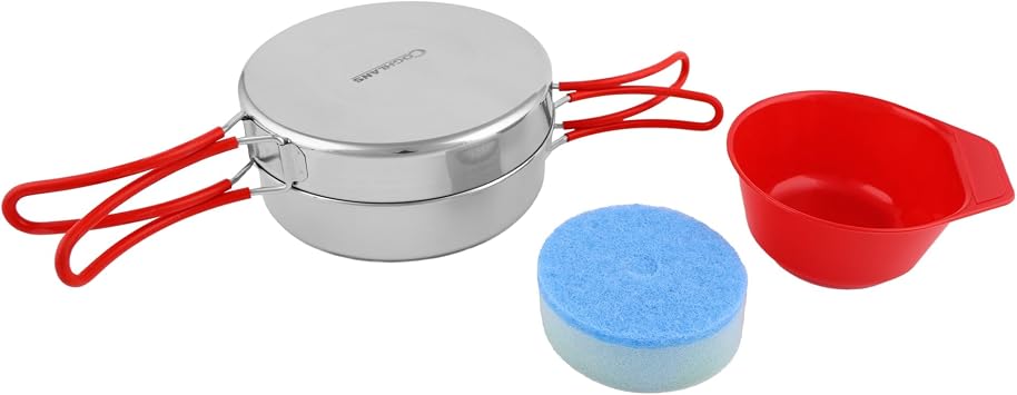 Coghlan's 4-Piece Stainless Steel Mess Kit – Lightweight Cookware Set for Camping, Hiking, and Outdoor Adventures – Comp