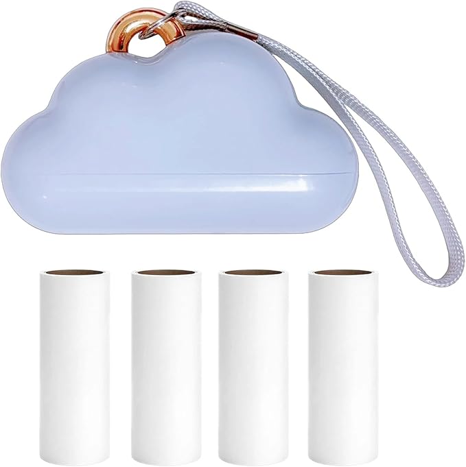 Portable Lint Roller 150 Sheets Travel Size, Mini Lint Roller for Clothes and Reusable Pet Hair Remover, Cute Small Sticky Dust Remover Refillable