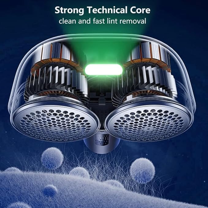 Nesugar Electric Professional Dual-Head Fabric Shaver and Lint Remover and Clothes Shavers with Green Light aided Identification, 3-Speeds (M5)