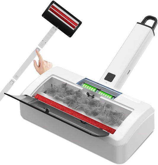 Carpet Rake Electric Rechargeable for Pet Hair Removal 5X Efficient and Quiet Cat Dog Hair Remover for Carpet, Rugs, Mats