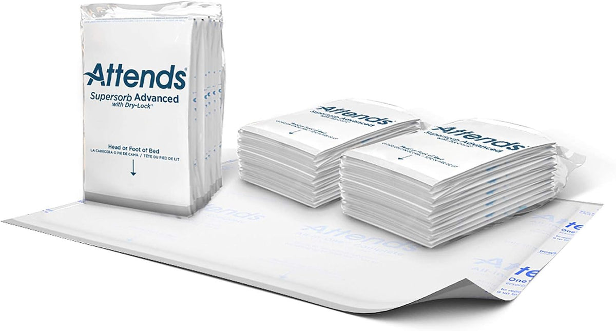 Supersorb Disposable Underpads, 30"x36", Overnight Bed Pads, 60 ct