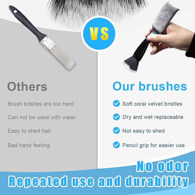 Ziciner 1 PC Double Head Brush for Car Clean, Soft Auto Interior Duster Detailing Brushes, Universal Vehicle Dashboard Screen, Air Vents, Computer etc Cleaning Tool Accessories (Black)