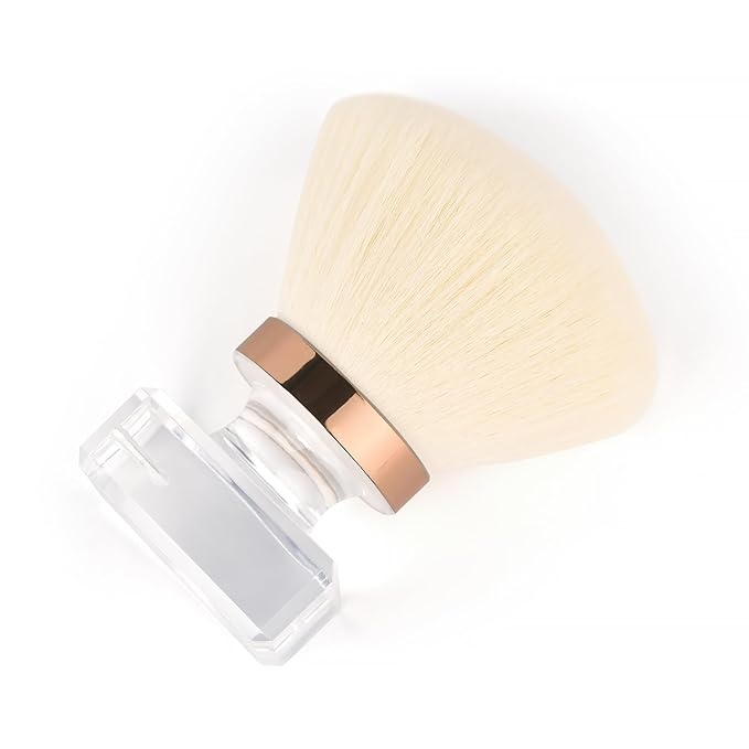 KADS Nail Dust Brush - Flower Shape Crystal Base Nail Cleaning Tool (White Mushroom Shape)