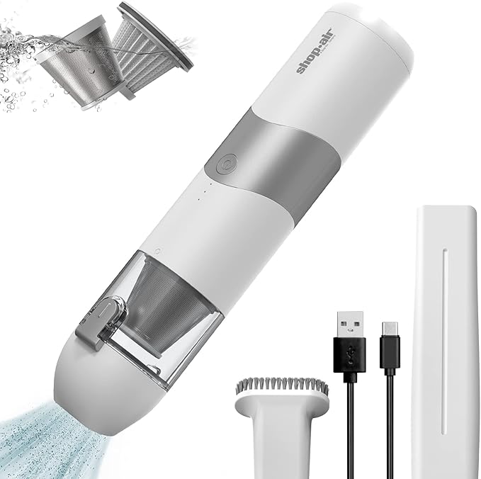 Cordless Handheld Vacuum Cleaner, 5500Pa 65W Powerful Suction, Mini Vacuum with Attachments, Rechargeable 2500mAH Li-ion Battery, for Home, Office and Car