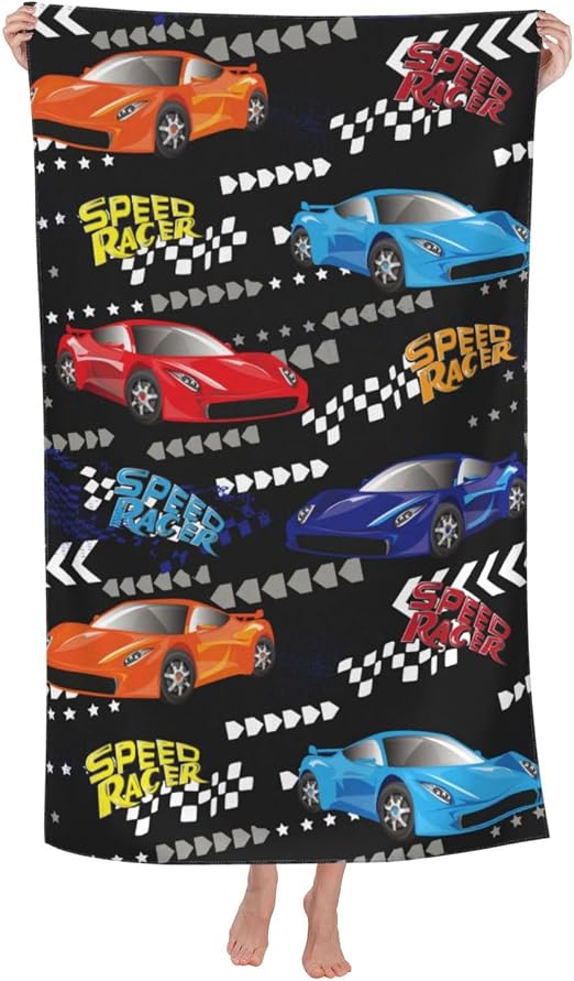Cool Grunge Racing Car Beach Towel Quick Dry Microfiber Bath Towels for Bathroom Soft Sand Free Beach Towels Summer Esse