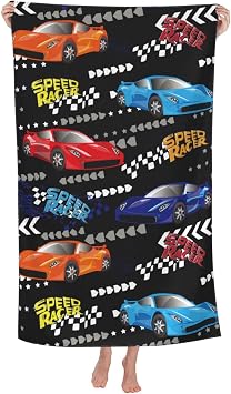 Cool Grunge Racing Car Beach Towel Quick Dry Microfiber Bath Towels for Bathroom Soft Sand Free Beach Towels Summer Esse