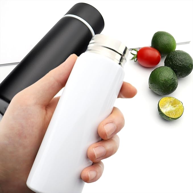 Cute Small Water Bottle, 4.4 Fl. Oz, Pack of 2, Mini Slim Flask for Kids, Portable Skinny Purse Water Bottle, Vacuum Insulated Reusable Leak Proof Stainless Steel Cup