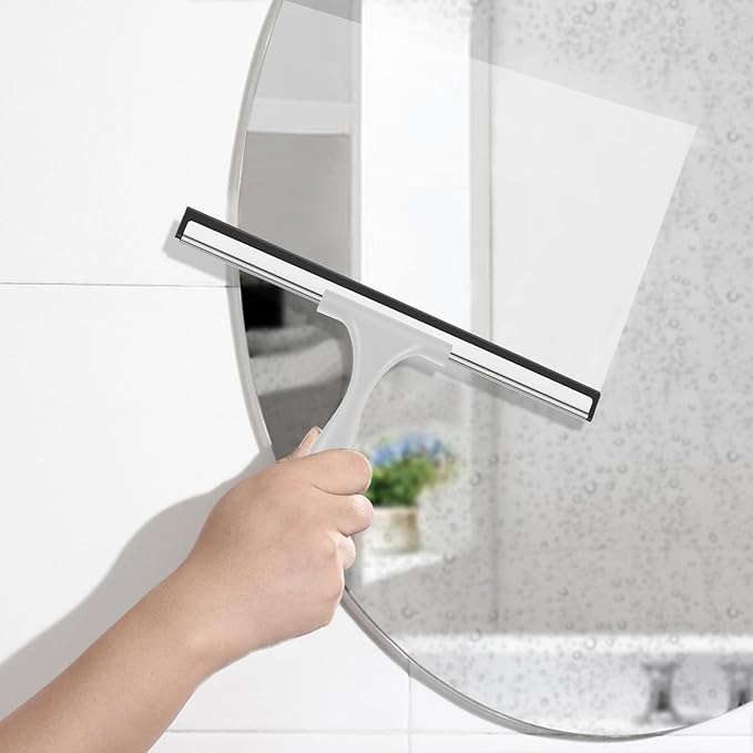 SetSail Shower Squeegee for Glass Doors All-Purpose Squeegee for Shower Glass Door Heavy Duty Window Squeegee with Hook for Car Window Cleaning 12 Inches