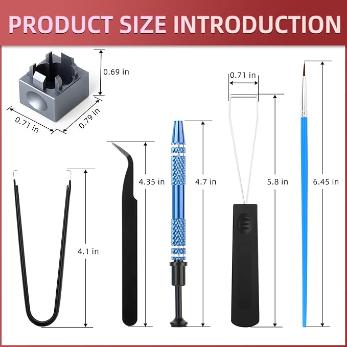 RUNJRX Keyboard Lube Kit with Switch Opener,Tweezers,Keycap Puller,Switch Puller,4-Claw Grabber,Switch Lube Brush for Custom Keyboard, Keyboard Lube Tools