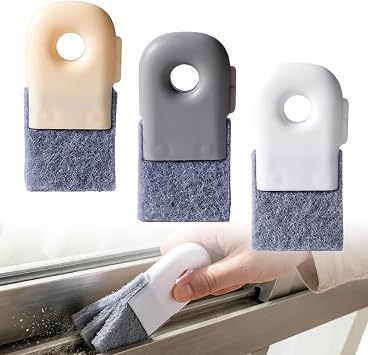 Magic Window Track Cleaner, Window Groove Cleaning Brush Tools Set, for Slides Grooves, Tile Grout Lines, Shutter Slats,