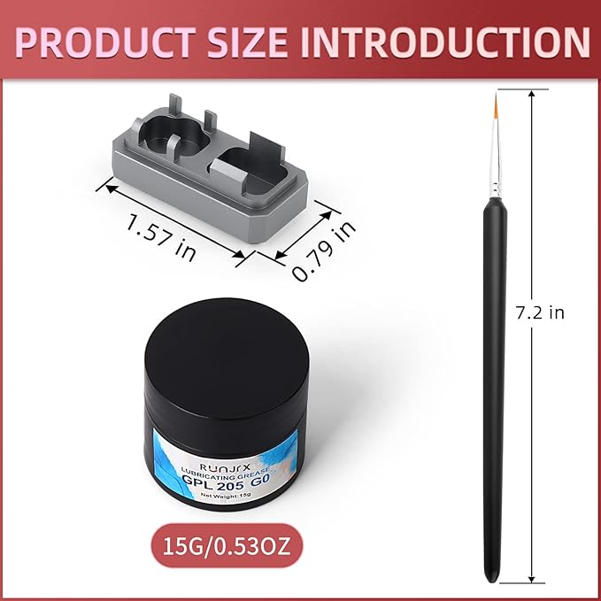 RUNJRX Switch Lube Kit GPL 205G0 0.53oz/15g, Switch Opener for MX Cherry Akko Panda Kailh Switch,Lube Brush for Keyboard Switches