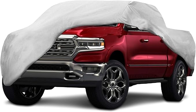 Motor Trend Custom Fit Truck Cover for Dodge Ram 1500 Crew Quad Cab, Heavy Duty Car Cover Waterproof All Weather, Indoor