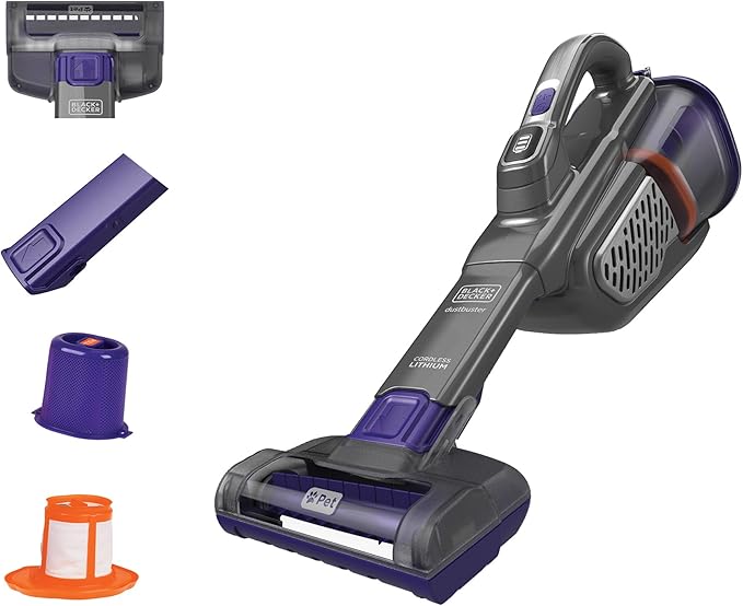 BLACK+DECKER dustbuster furbuster Pet Hair Vacuum with Motorized Pet Hair Brush, Handheld Vacuum Cordless for Home and C