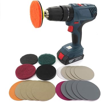 VIBRATITE 21PCS Headlight Restoration Kit, 3" Drill Sanding & Cleaning Kit