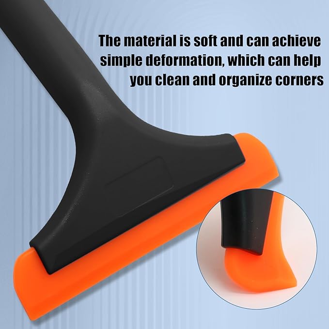 6 Inch Car Window Squeegee Silicone Squeegee, Auto Window Squeegee Small Windshield Squeegee, Tile Squeegee Mirror Squeegee Shower Squeegee for Glass Doors (Black Handle), DX240410-773