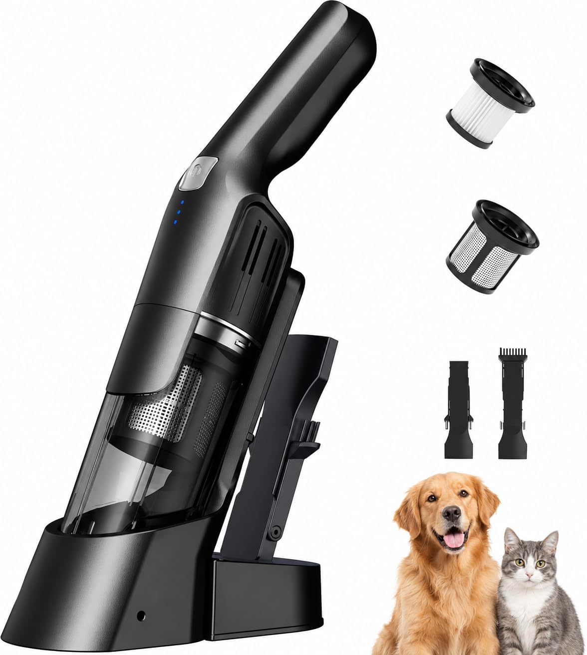 24Kpa Cordless Handheld Vacuum Cleaner, Portable, Pet & Car, Charging Dock