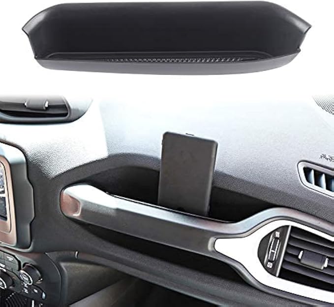 Jeep Renegade GrabTray Passenger Storage Tray Organizer Grab Handle Storage Box Bin for 2015-2021 Jeep Renegade, Interio