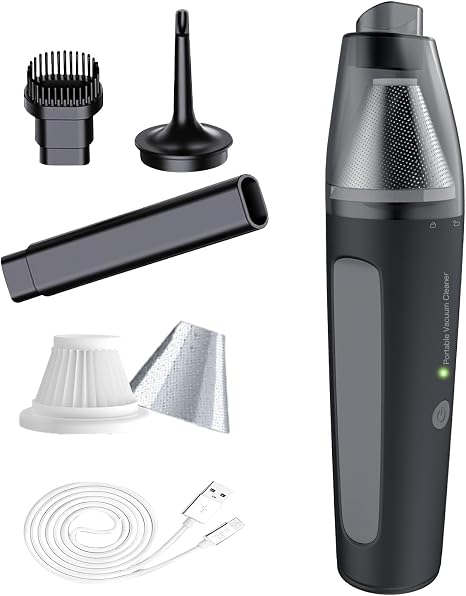 PATO Cordless Handheld Vacuum Cleaner, Mini Car Vacuum with PowerfulSuction, 1800mAh high-CapacitybatteryPortable Dust Collector Matte Black. - Cleanova
