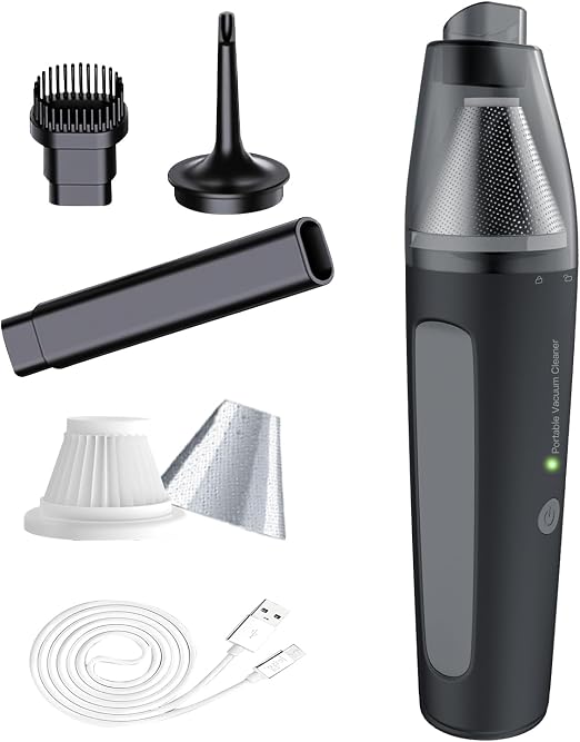 PATO Cordless Handheld Vacuum Cleaner, Mini Car Vacuum with PowerfulSuction, 1800mAh high-CapacitybatteryPortable Dust Collector Matte Black. - Cleanova