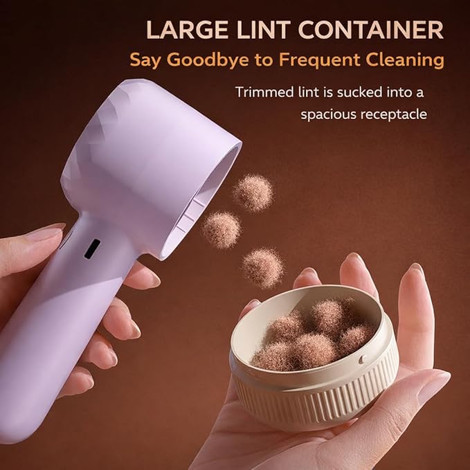 Fabric Shaver Lint Remover, Rechargeable Clothes Shaver for Sweaters, Furniture, Couch, Remove Fuzz and Pilling from Blankets, Jackets, Bedding, Purple