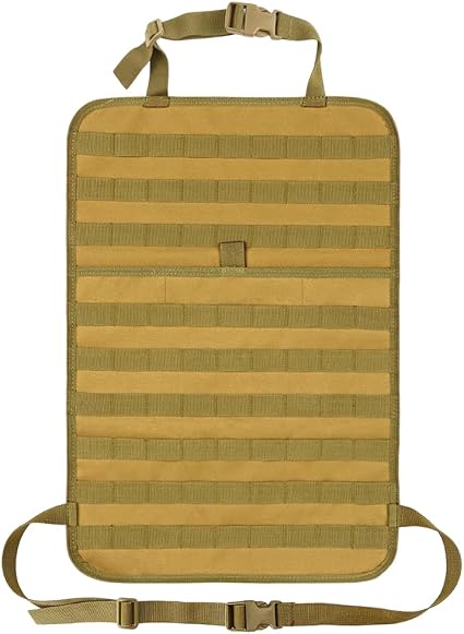 Car Seat Back Organizer, Tactical MOLLE Sag Proof Vehicle Panel Backseat Cover Protector, Universal Molle Nylon Storage 