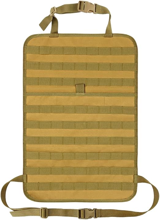Car Seat Back Organizer, Tactical MOLLE Sag Proof Vehicle Panel Backseat Cover Protector, Universal Molle Nylon Storage 