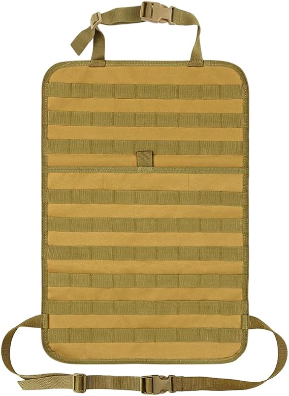 Car Seat Back Organizer, Tactical MOLLE Sag Proof Vehicle Panel Backseat Cover Protector, Universal Molle Nylon Storage 