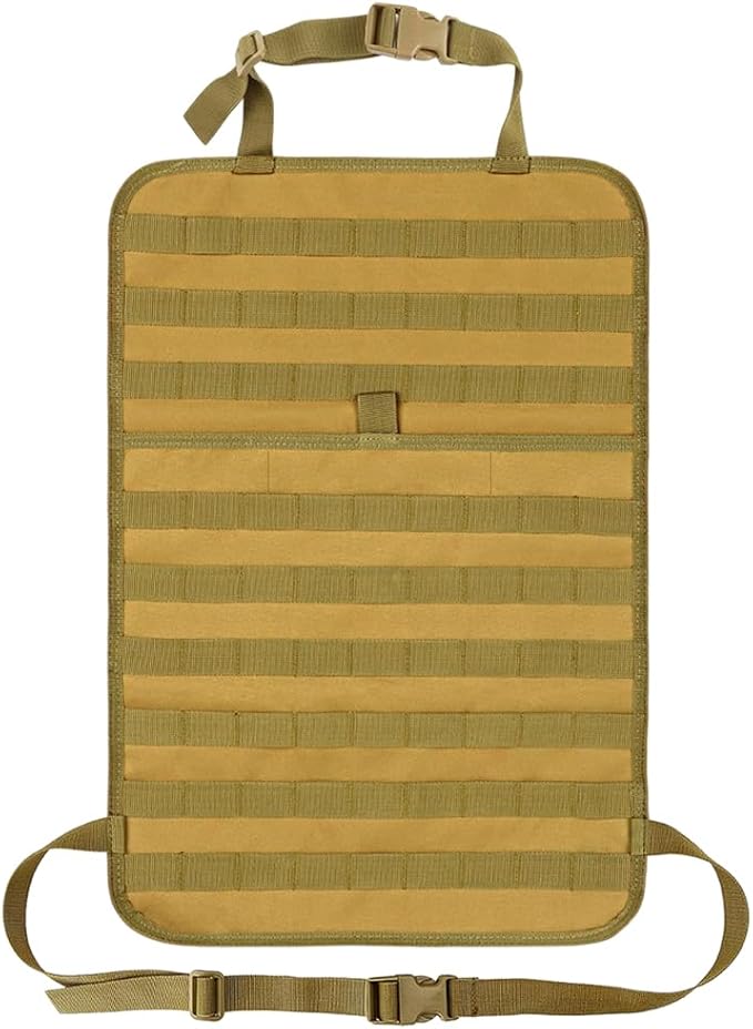 Car Seat Back Organizer, Tactical MOLLE Sag Proof Vehicle Panel Backseat Cover Protector, Universal Molle Nylon Storage 