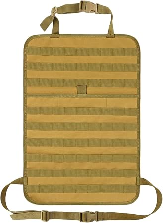 Car Seat Back Organizer, Tactical MOLLE Sag Proof Vehicle Panel Backseat Cover Protector, Universal Molle Nylon Storage 