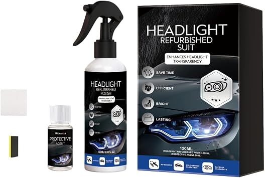 Car Headlight Restoration Kit,Headlight Cleaner and Restorer Kit,No Power Tools Required, Restoring to Like-New Conditio