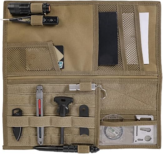 ZIMISI Tactical Molle Car Visor Organizer, 600D Oxford Cloth Truck Visor Molle Panel Sunshade Storage Pouch Holder with 