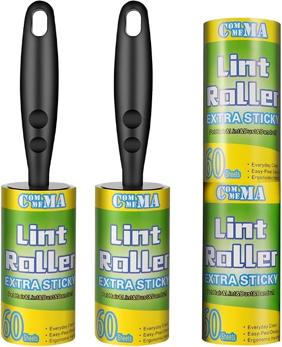 COMMEMA Lint Rollers for Pet Hair Extra Sticky, Pet Hair Remover Set Brush for Dog & Cat Hair Removal, Clothes, Furnitur