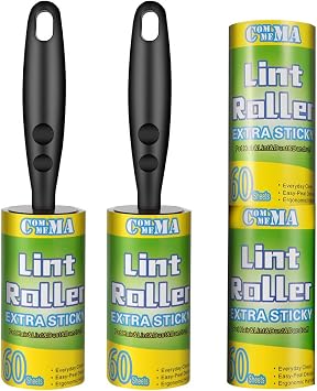 COMMEMA Lint Rollers for Pet Hair Extra Sticky, Pet Hair Remover Set Brush for Dog & Cat Hair Removal, Clothes, Furnitur