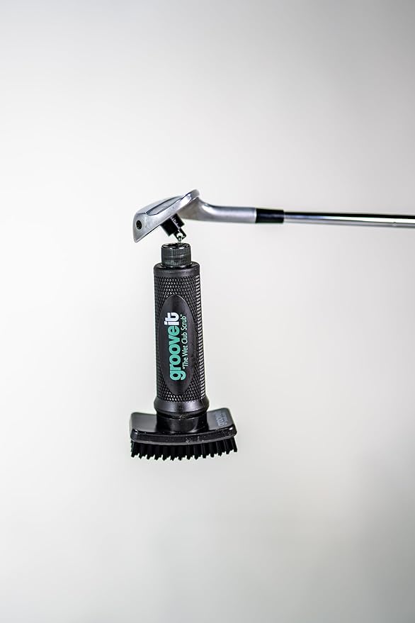 Grooveit The Wet Club Scrub Golf Water Brush - 3 Year Warranty - Anti-Leak Design - Magnetic Brush with Nylon-Bristle Head - Patented Pump for Easy Cleaning - Wide Cleaning Coverage - Long Lasting