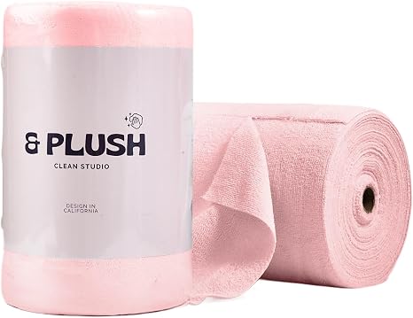 & PLUSH Microfiber Cleaning Cloth Roll - 50 Pack, Tear Away Microfiber Towels, 12" x 12", Reusable, Washable, Streak Fre