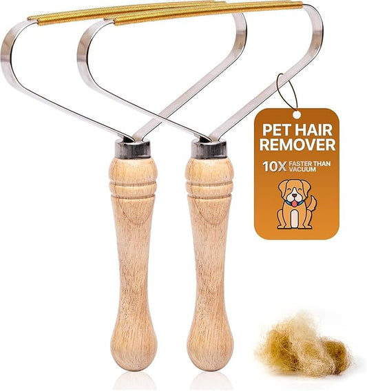2-Pack Pet Hair Removal Tool - Carpet Rake and Squeegee for Pet Hair Remover Tool - Lint Remover and Hair Scraper for Couch - Easy to Clean Fuzz Fur and Pro Cat Dog Hair Remover for Rugs,Car Floor Mat