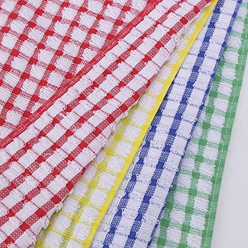 Cotton Kitchen Towels, 15x26, Checkered, 8 Pack