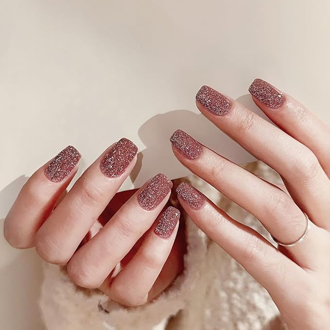 Nail Polish Strips, 32PCS Salon Quality Wraps, Long Lasting Gel Nail Stickers for Women Easy Apply& Remove (Celebration Glitter Red)