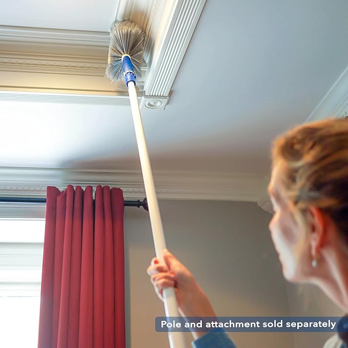 Unger Cobweb & Corner Duster – Dusters for Cleaning, Compatible with Telescopic Poles, Dusting Tools, Great for Ceilings, Moldings, HVAC & Floor Vents, and Corners, White/Black