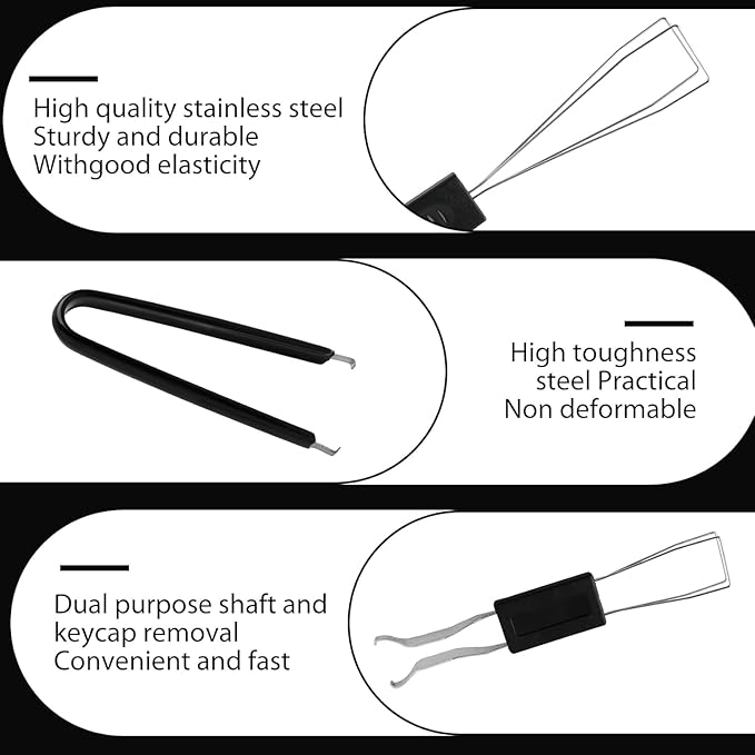 8 Piece Keyboard Keycap Remover, Switch Puller Set with Precision Tweezers and Cleaning Brushes, Keyboard Cleaning Kit Tool for Mechanical, Maintenance Kit for Deep Cleaning and Easy Component Removal