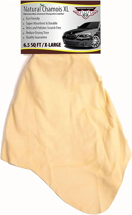 EVER NEW Natural Chamois XL Mega Size (6.5 sq ft) Automotive® Premium New Zealand Sheepskin for Car Boats and RV! Amazin