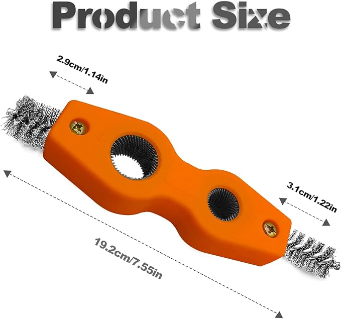 ZOKYUYS® 4 in 1 Car Battery Cleaning Brush, Anti-Corrosion Battery Terminals, Copper Pipes Cleaner Brush Tool, Universal for Automotive and Marine for Plumbing Installation Soldering Brazing (Orange)