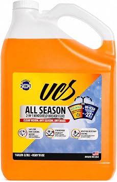 UCS Advanced All-Season Windshield Washer Fluid -27°F, Water Repellent Technology, Powerful Bug Remover, Streak-Free Cle