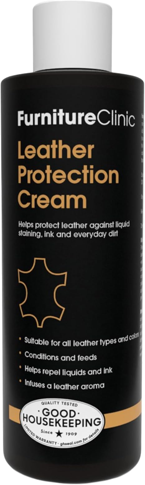 Furniture Clinic Leather Protection Cream | 2-in-1 Leather Conditioner & Waterproofing Protector for Furniture, Shoes, C