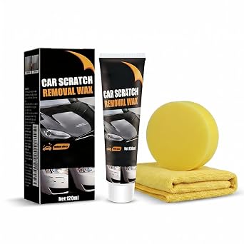 Car Scratch Remover, 2026 New Car Polish with Sponge and Towel, Scratch Remover for Vehicles Paste for Scratch Remover Kit for Cars Easy to Repair Paint Scratches, Marks, Stains (1PCS) - Cleanova