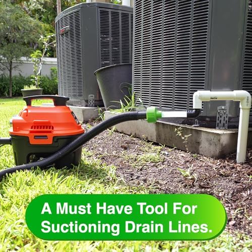 The Famous AC Drain Line Cleaner & Vacuum Adapter for HVAC Condensate Clogs